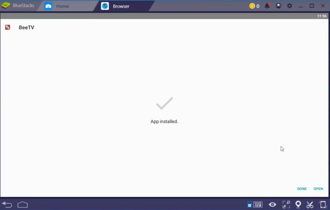 Bee TV APP Installed on PC